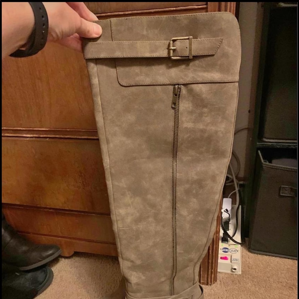 Knee high wedge boots